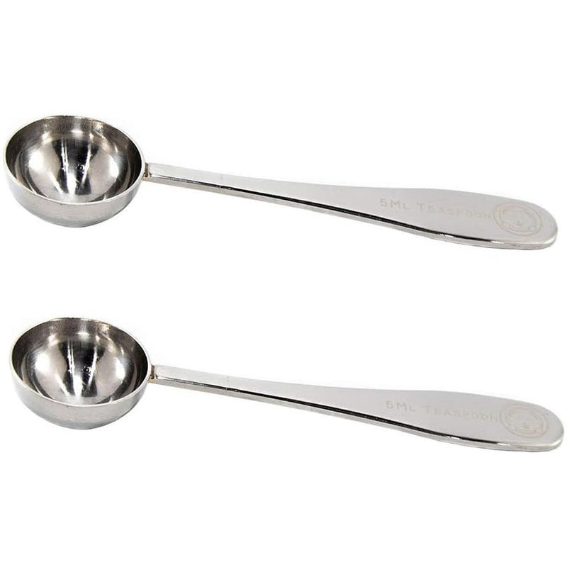 Honey Bear Kitchen 5 ml Teaspoon Measuring Scoop Spoons, Polished Stainless Steel, Set of 2 - Image 4